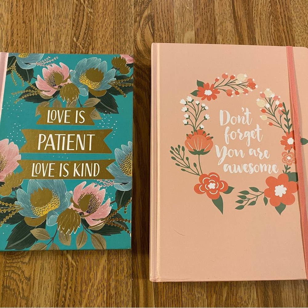 Floral Inspirational Notebooks Set - Teal and Pink